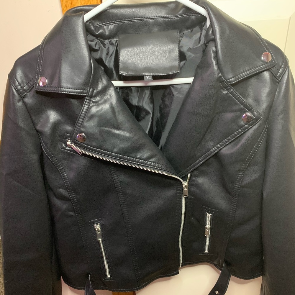 Black Motor Leather Jacket